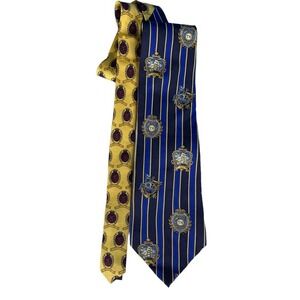 Vintage Tommy Hilfiger Blue Striped Nautical Ship Print All Silk Neck Tie